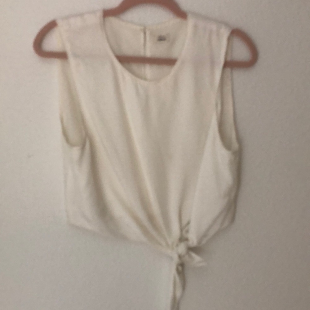 Wilfred white cropped tie up shirt